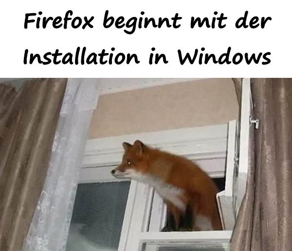 Firefox beginnt mit der Installation in Windows