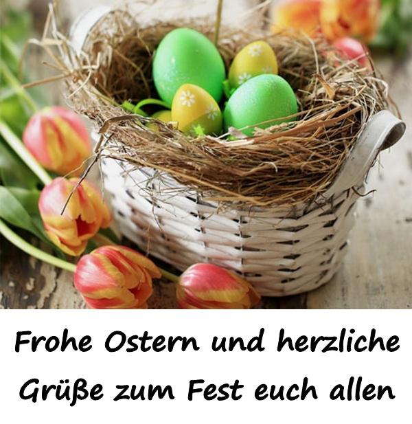 Frohe Ostern und herzliche Grüße zum Fest euch allen
