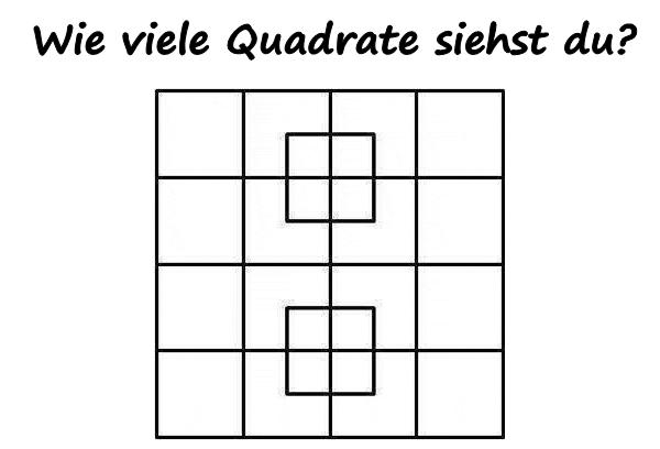 Wie viele Quadrate siehst du?