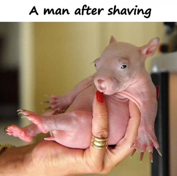 A man after shaving