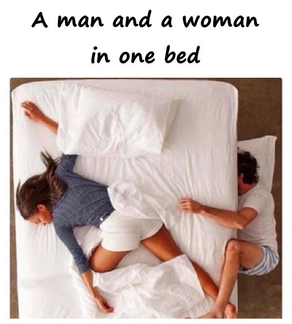 A man and a woman in one bed
