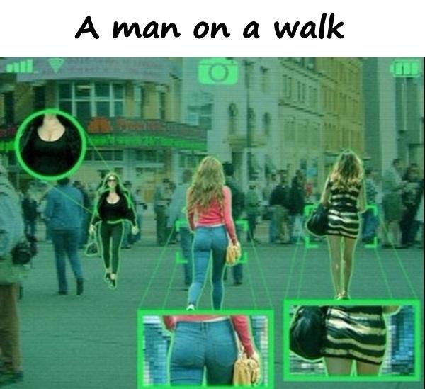 A man on a walk