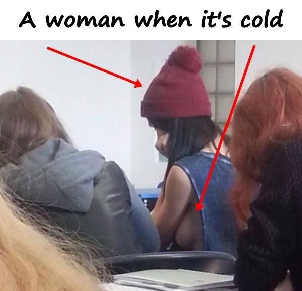 A woman when it's cold
