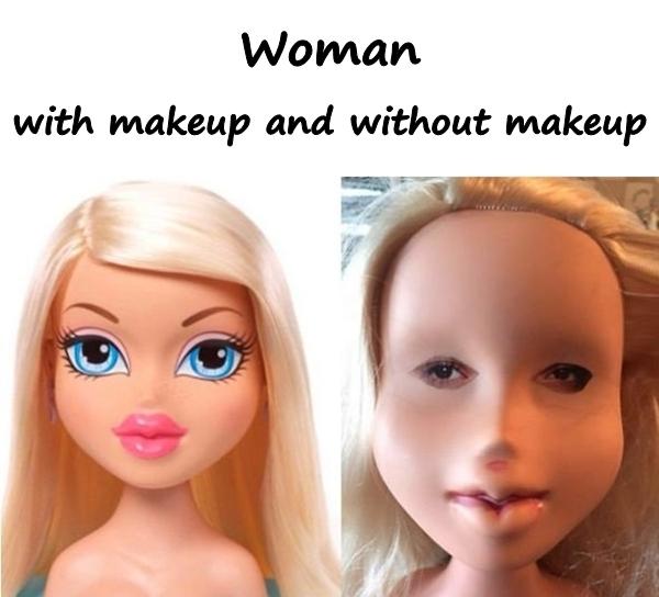 A woman with makeup and without makeup