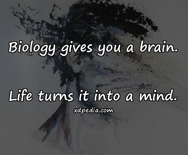 Biology gives you a brain. Life turns it into a mind.