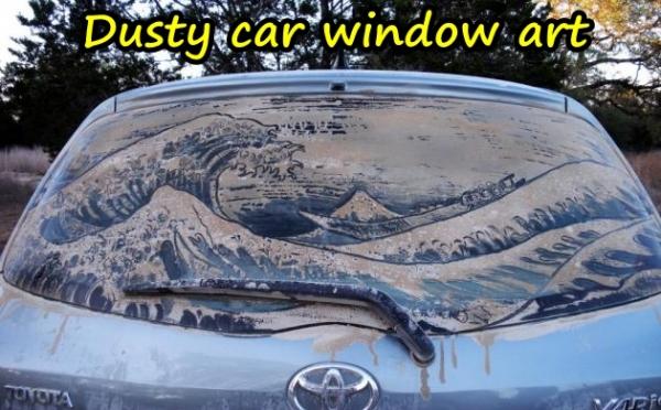 Dusty car window art