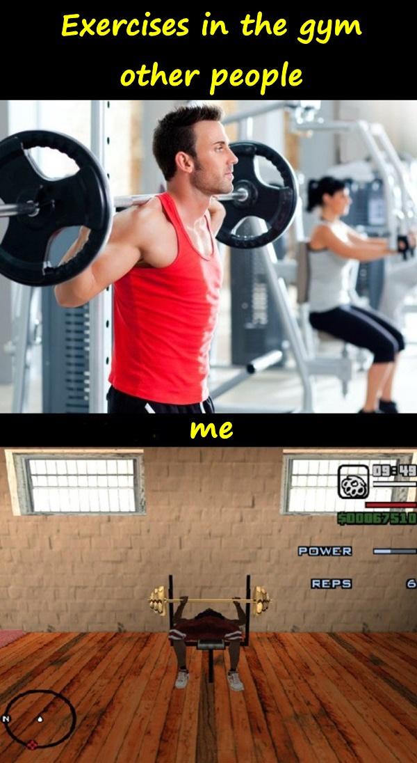 Exercises in the gym