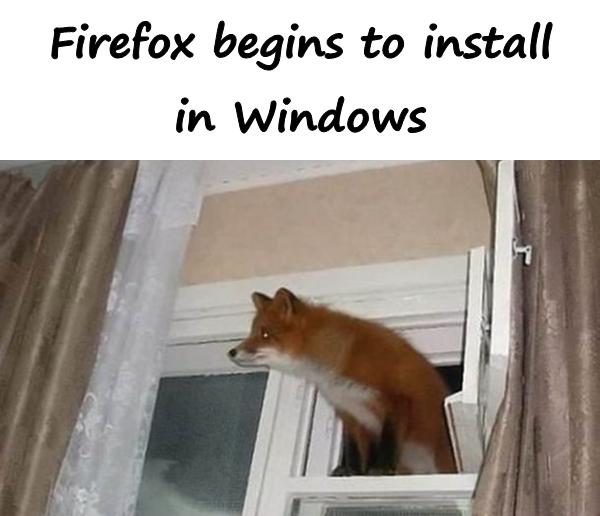 Firefox begins to install in Windows