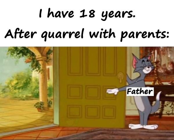 I have 18 years. After quarrel with parents: