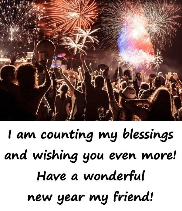 I am counting my blessings and wishing you even more! Have a wonderful new year my friend!