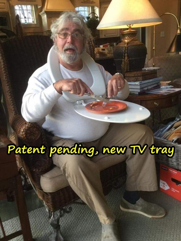 Patent pending, new TV tray