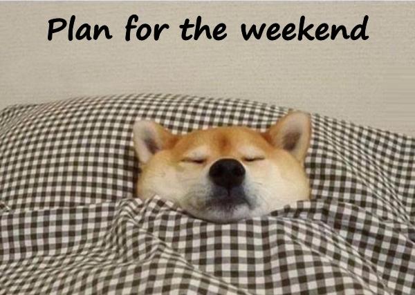 Plan for the weekend