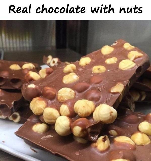 Real chocolate with nuts