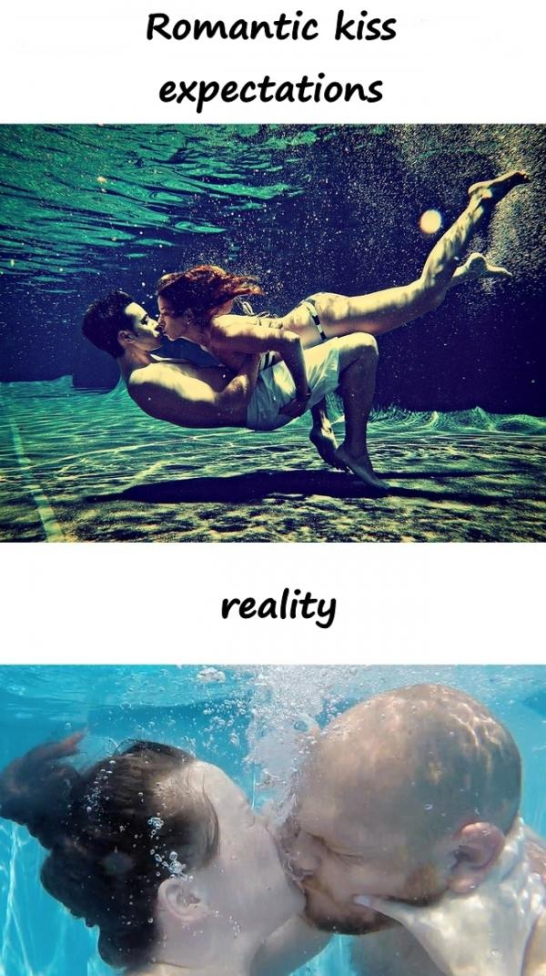 Romantic kiss: expectations and reality