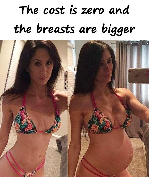 The cost is zero and the breasts are bigger