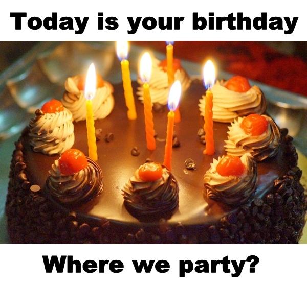 Today is your birthday. Where we party?