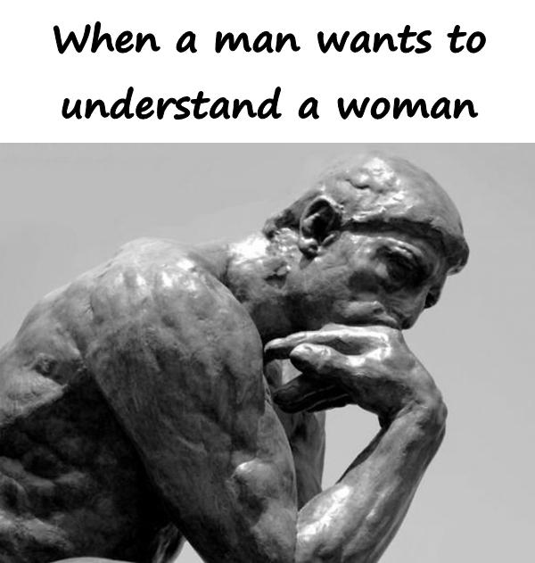 When a man wants to understand a woman
