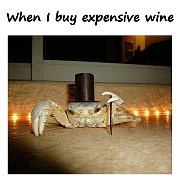 When I buy expensive wine