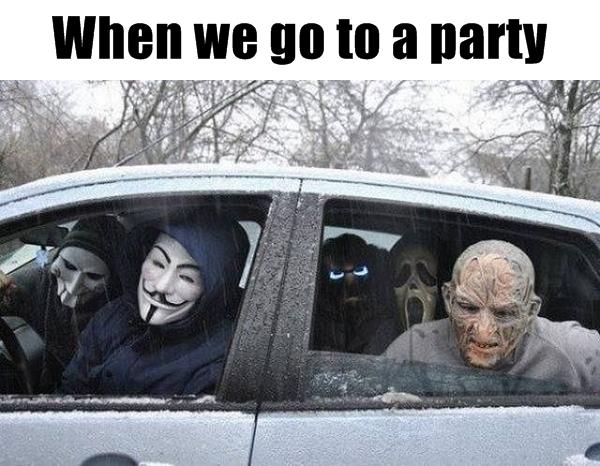 When we go to a party