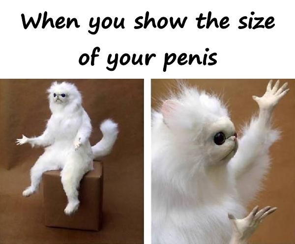 When you show the size of your penis