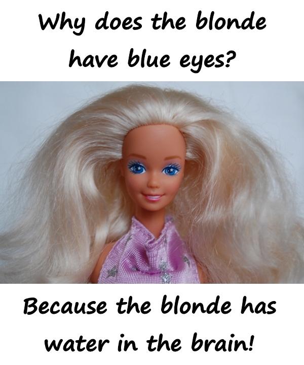 Why does the blonde have blue eyes? Because the blonde has water in the brain!