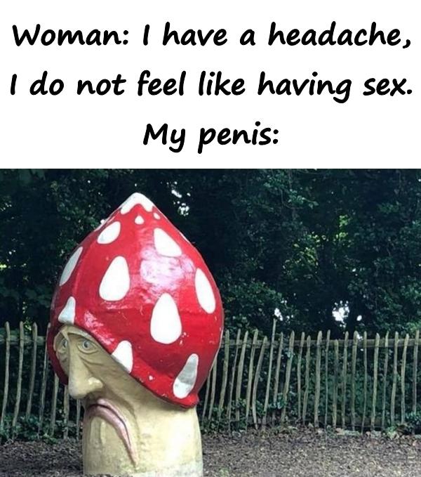 Woman: I have a headache, I do not feel like having sex. My penis: