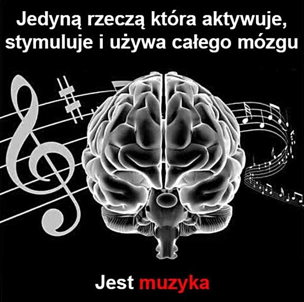Jedyną rzeczą która aktywuje, stymuluje i używa całego mózgu jet muzyka.