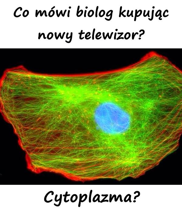 Co mówi biolog kupując nowy telewizor? Cytoplazma?