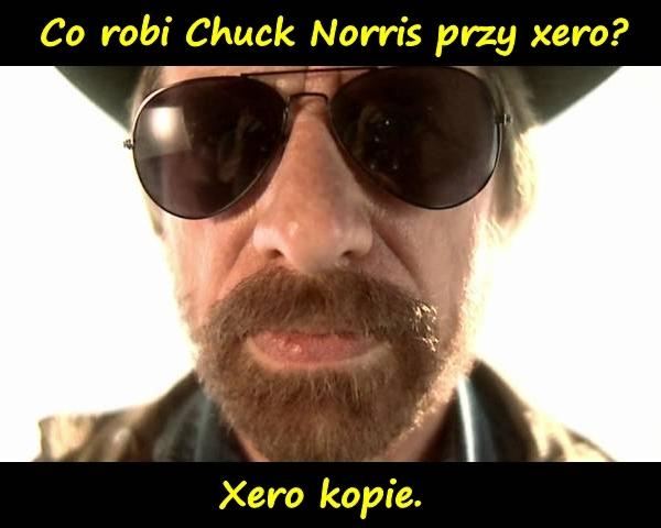 Co robi Chuck Norris przy xero? Xero kopie.