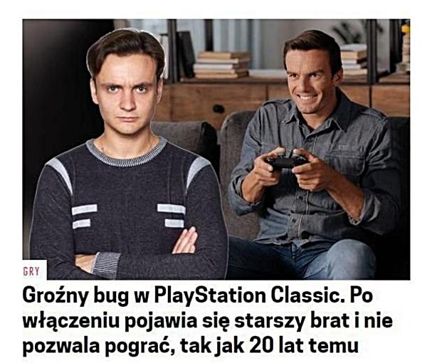 Groźny bug w PlayStation Classic. Po włączeniu pojawia się starszy brat i nie pozwala pograć, tak jak 20 lat temu.