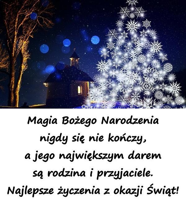 Magia Bożego Narodzenia 
nigdy się nie kończy, 
a jego największym darem 
są rodzina i przyjaciele.
Najlepsze życzenia z okazji Świąt!