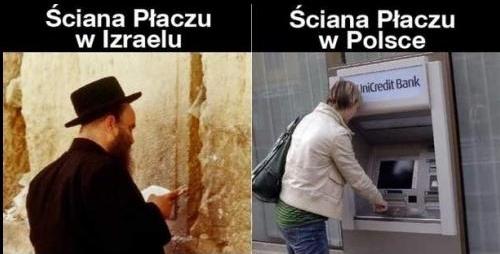 Ściana Płaczu w Izraelu vs. ściana Płaczu w Polsce.